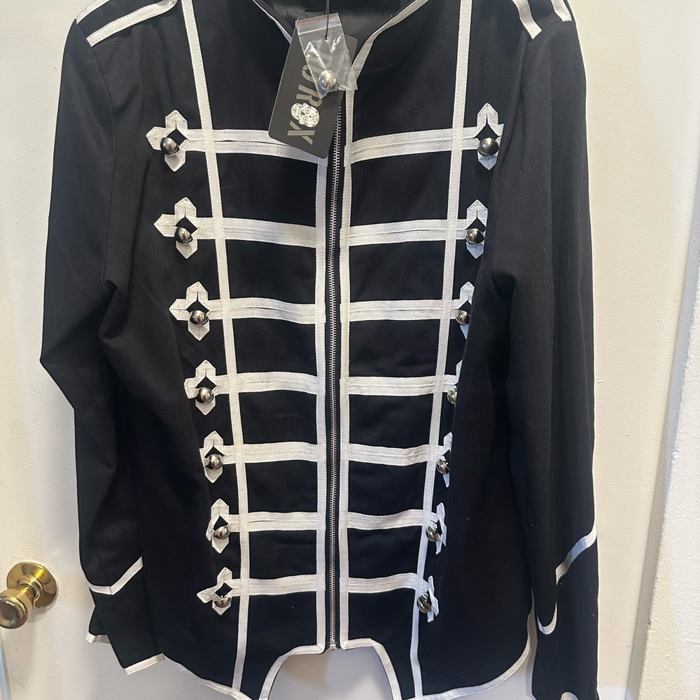 Black and White Military Style Jacket